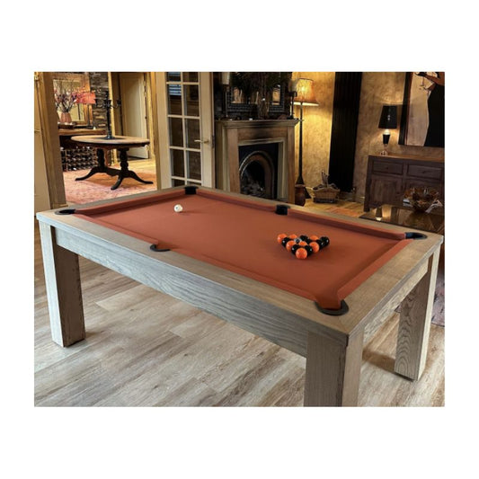 rustic oak pool dining table